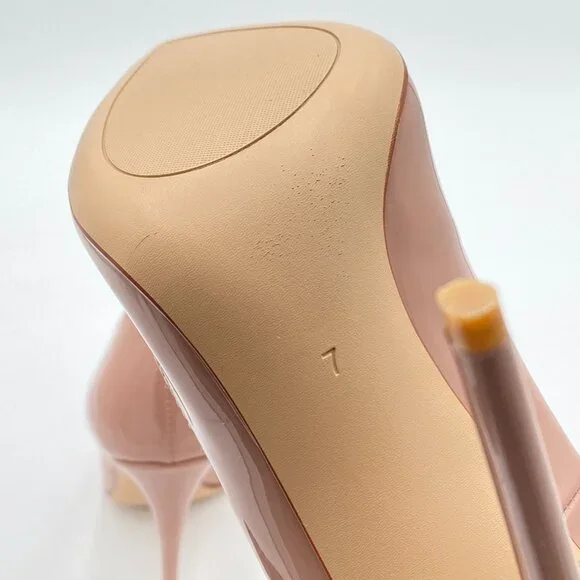 FSJ Nude Pointed Toe Pumps High Heel Sexy Stilettos Slip On Office Cute Evening - Picture 6 of 8